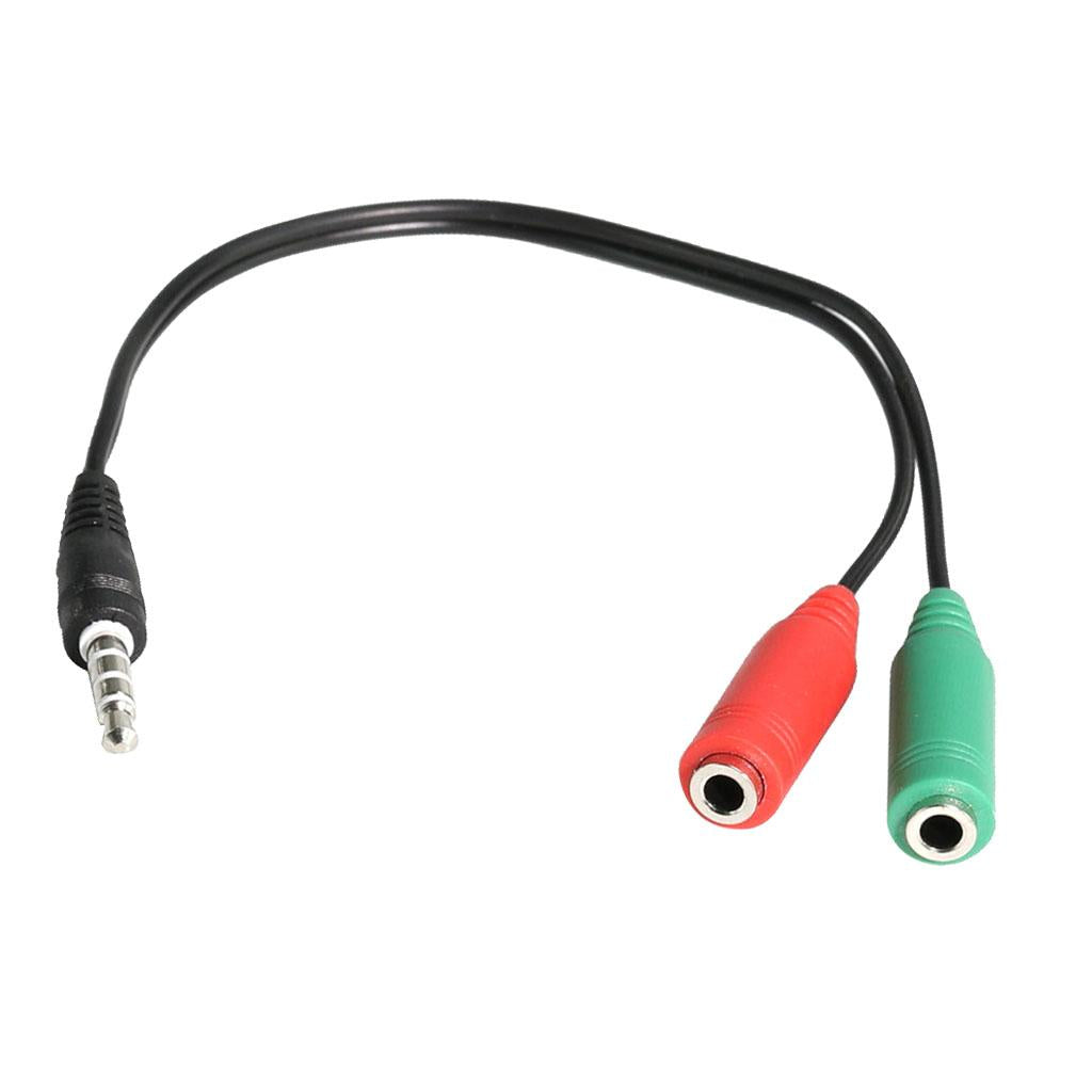 3.5mm Stereo Audio Male to 2 Female Microphone Mic Y Splitter Cable