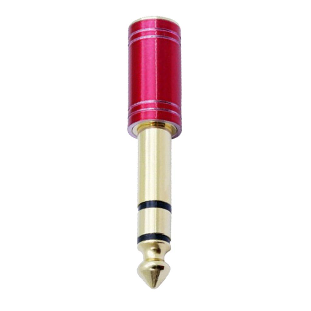 6.35mm 1/4 inch Male to 3.5mm 1/8 inch Female Stereo Audio Adapter Red