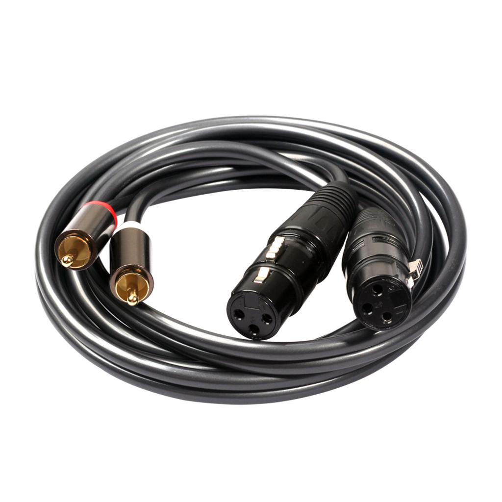 Audiophile Audio Cable 2 RCA Male to XLR Female Audio Extension Cable 3Pin
