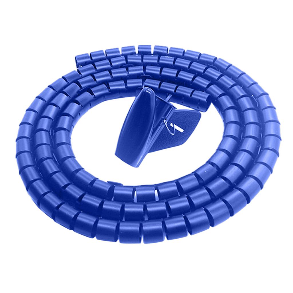 PE Cable Sleeve Cable Bundler Management Cord Organizer System Blue