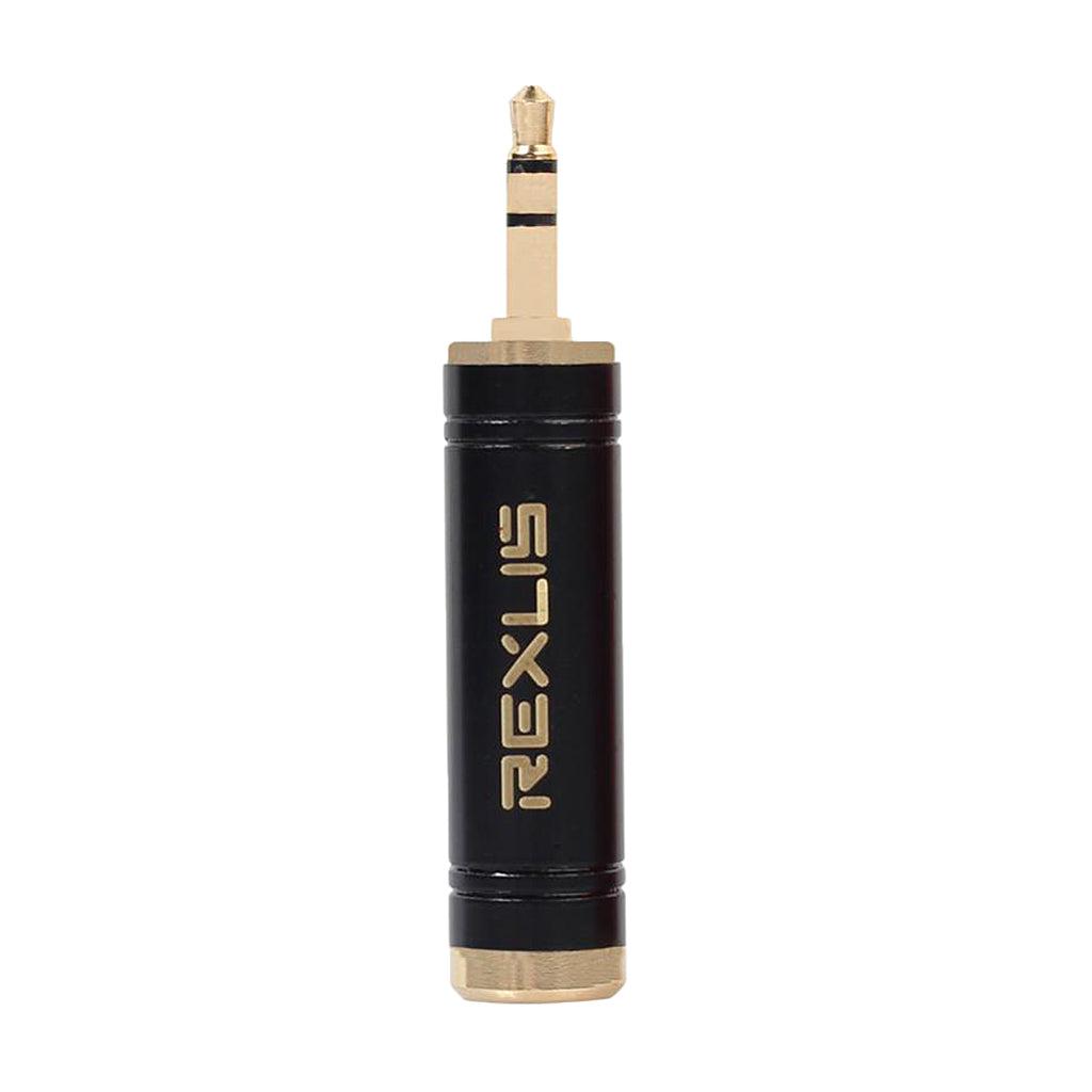 Stereo Audio Adapter 3.5mm Male Plug to 6.35mm Female for Mic Keyboard Black