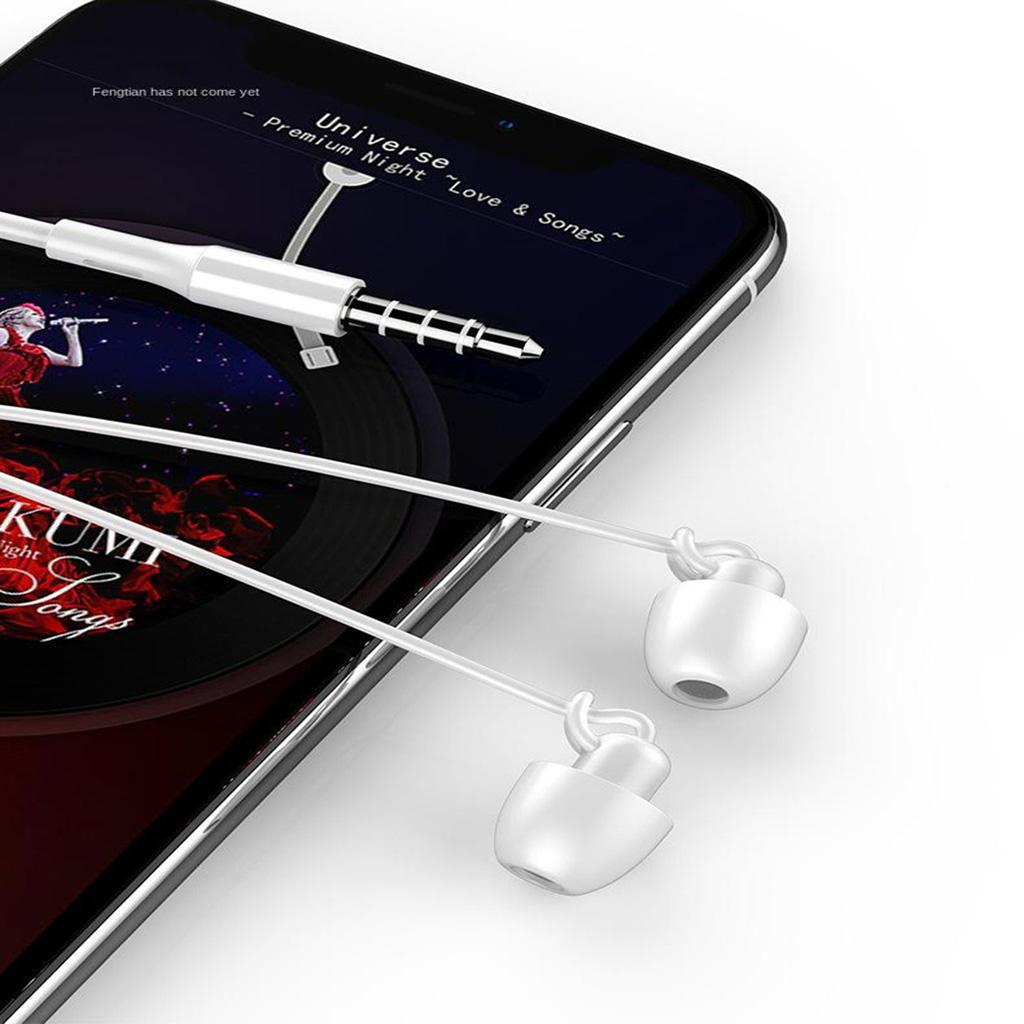 3.5mm Sleep Earplugs Earphone  white with Volume Control Mic