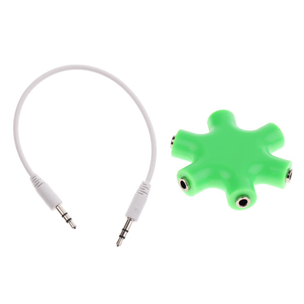 3.5mm Audio Convert Cable 1 Point 5 Music Headset Splitter Adapter Green