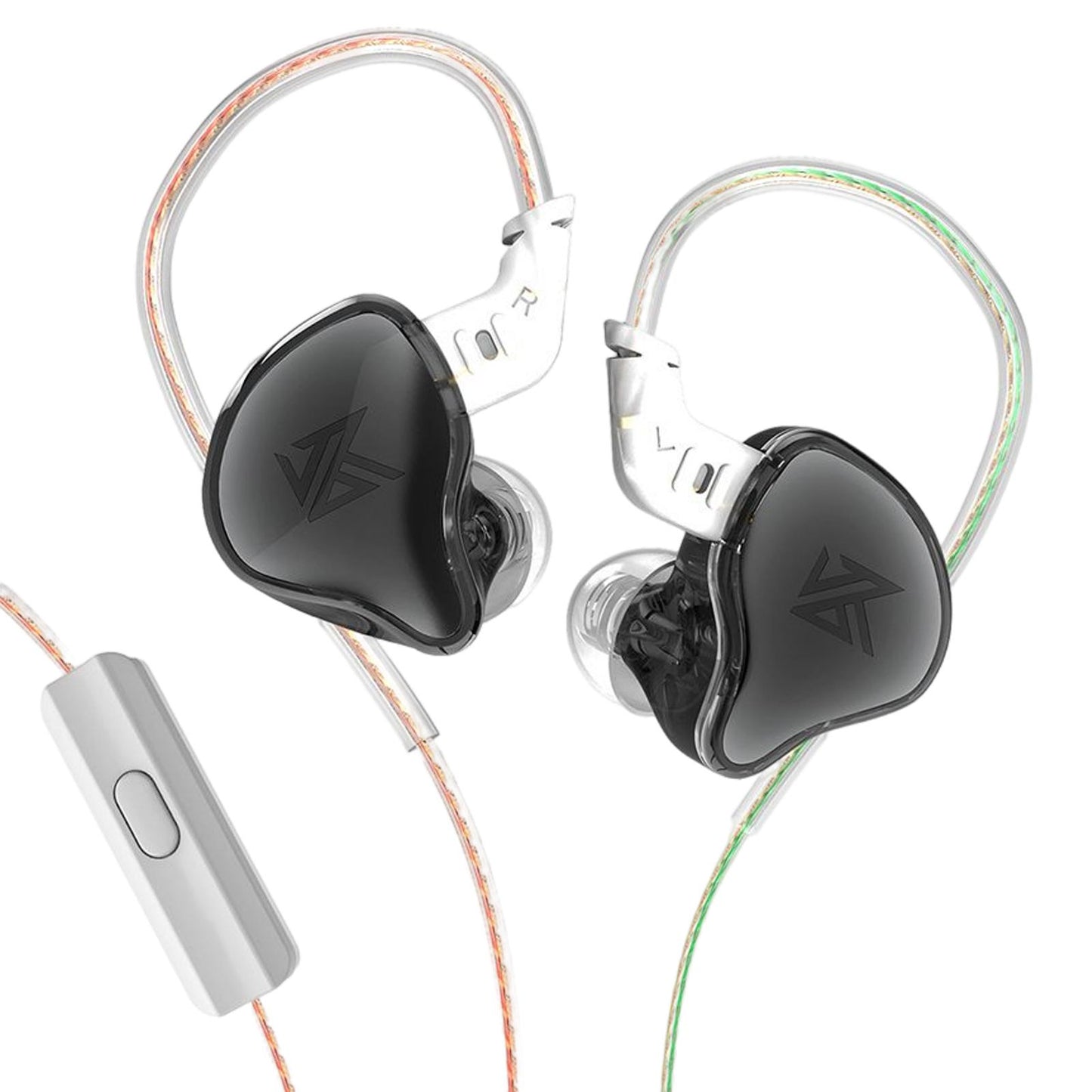 3.5mm Wired Earphones Noise Cancelling 10mm Moving Unit  Black with Mic