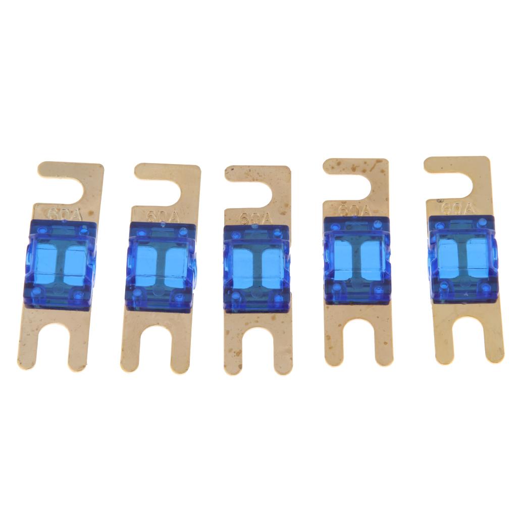 5Pcs Mini Small Car Truck Fuse Kit Auto Blade Fuse Plug In Fork Fuse 60A	