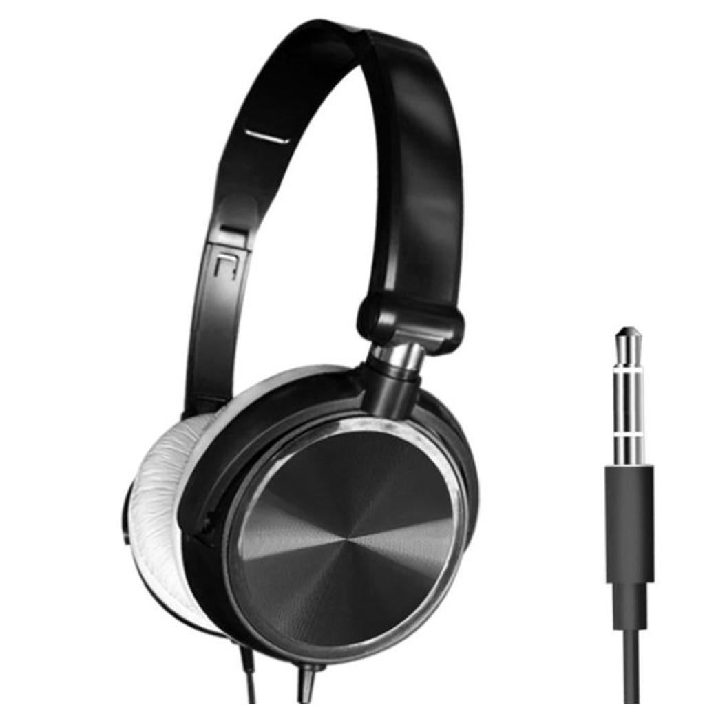 S1 Portable 3.5mm Wired Headset Stereo Foldable Headphones Black