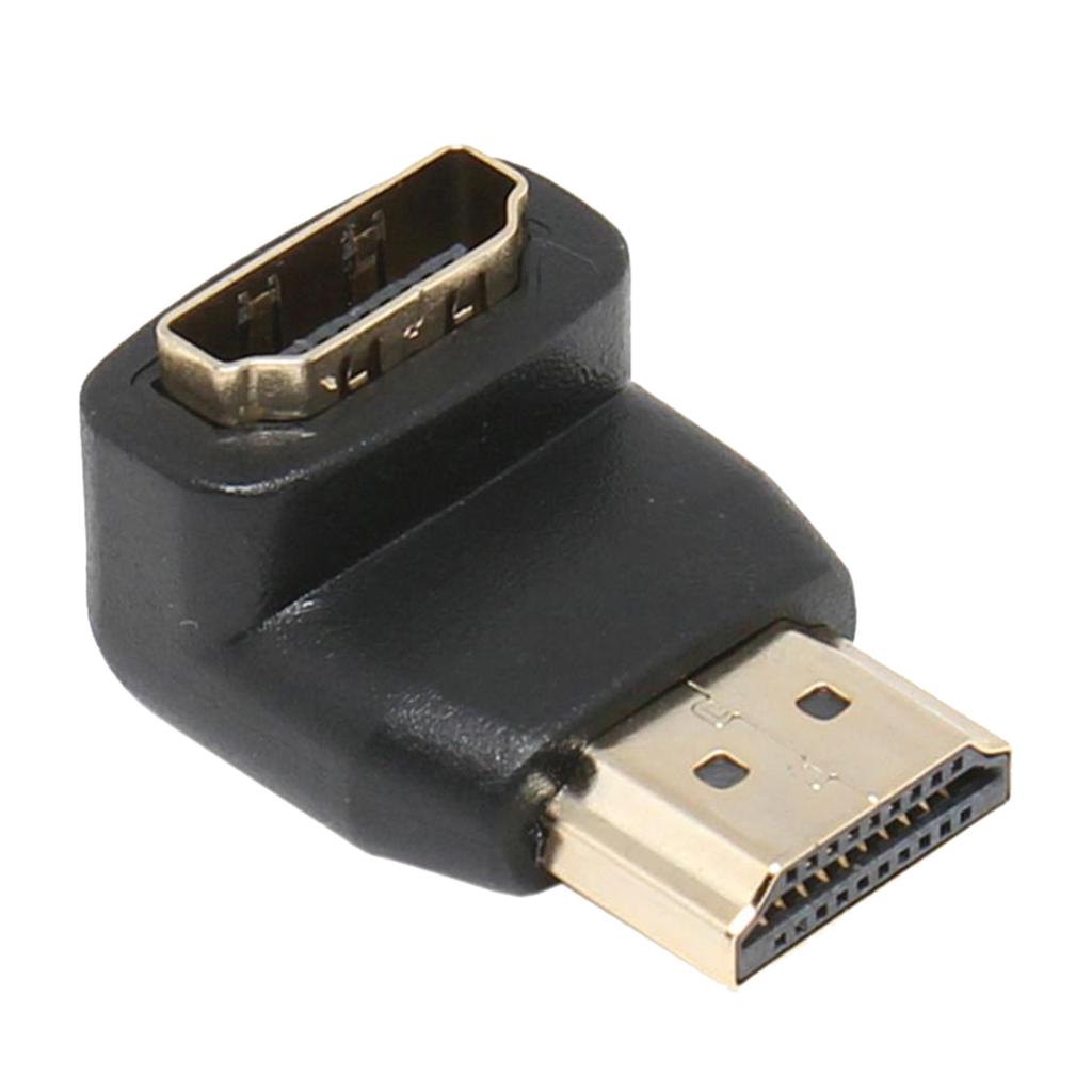 Practical Right Angle 90 Degree HDMI Male Port to HDMI Female Port Adapter Cable Connector