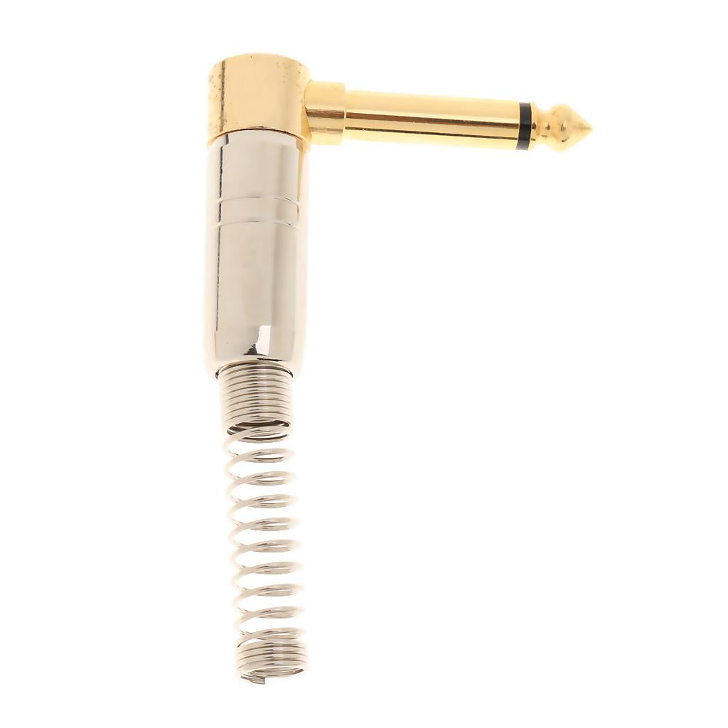 6.35 Mono Audio Plug 90 Degrees Copper Microphone Conversion Plug for MIC