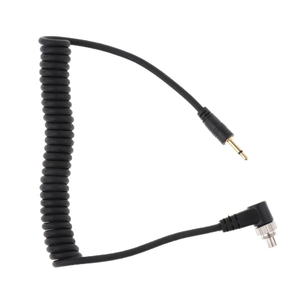 2.5mm to Male Flash PC Sync Cable Cord with Screw Lock for Canon 7D 5D II 1D