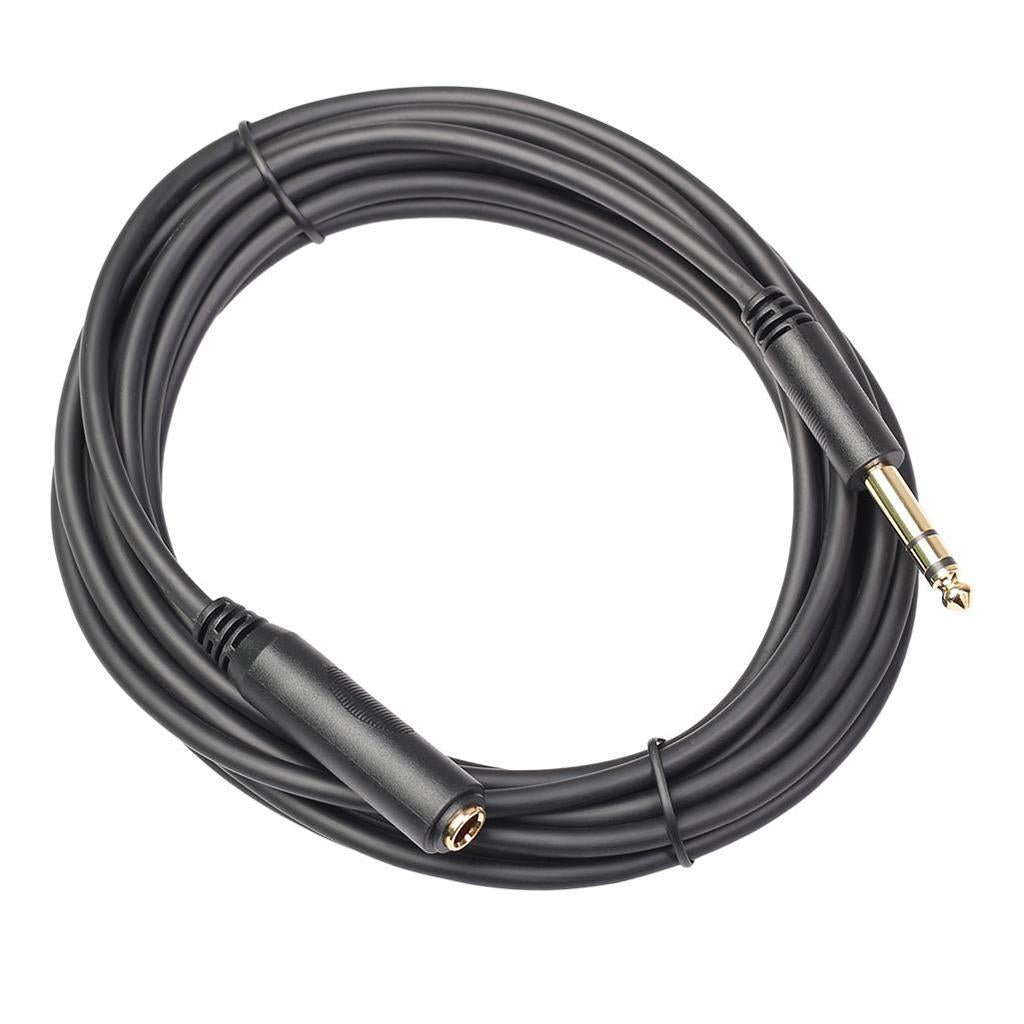 6.35 Headphone Extension Cable TRS 1/4" Male to Female Cord Stereo New 15ft