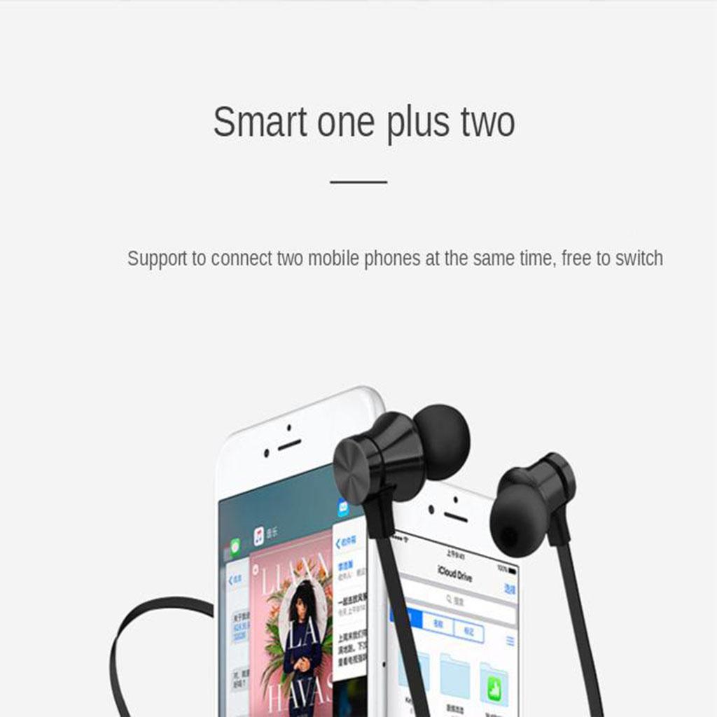 Magnetic Bluetooth In-ear Earphone Sport  Black