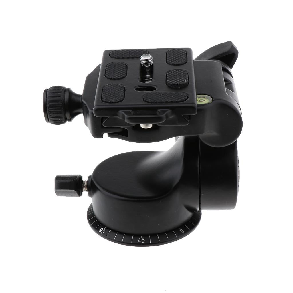 360 Smooth Rotation Aluminum Tilt Head with Quick Release Plate for Tripod