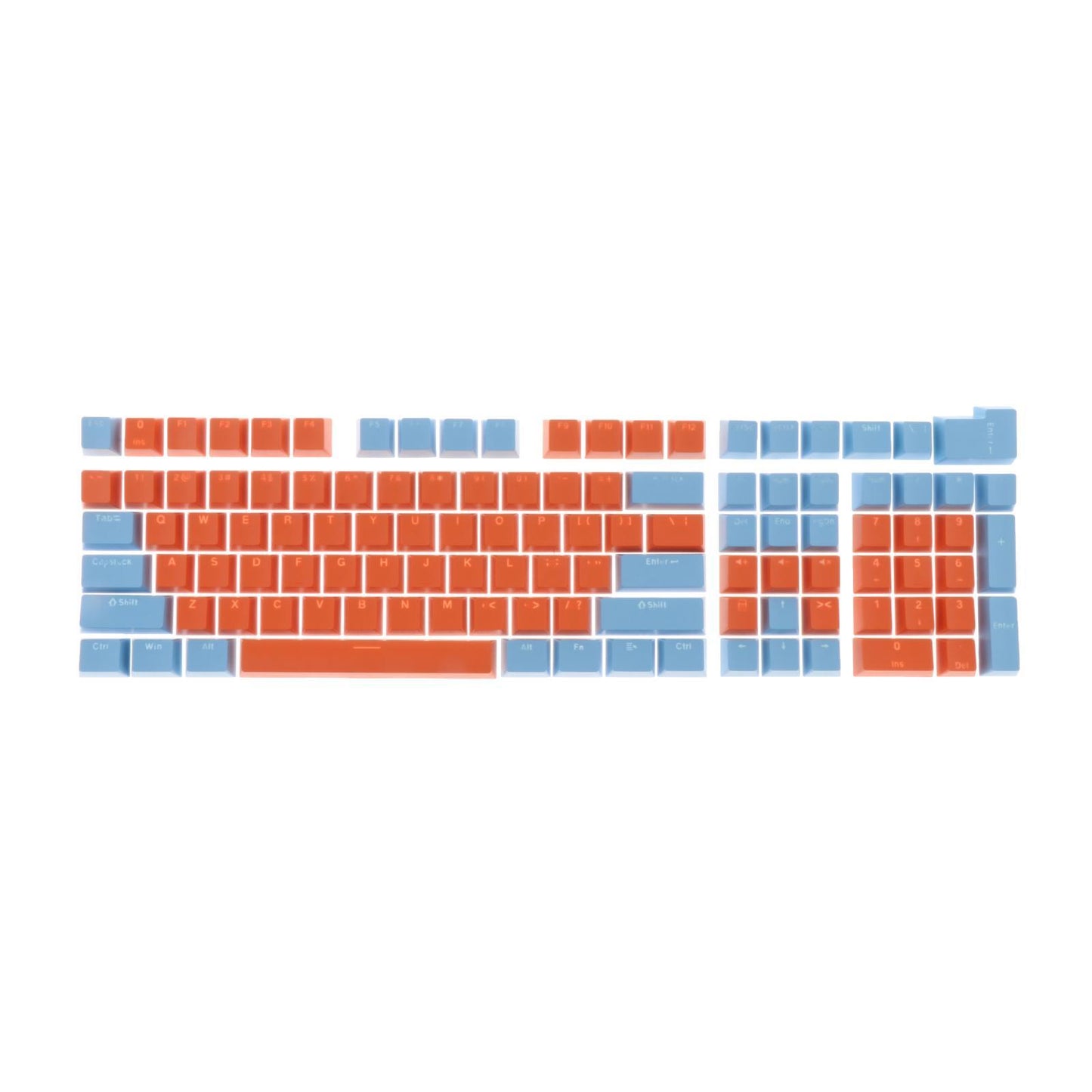 Keycaps Set Backlit Two Color Key Caps for Mechanical Keyboards 980K 87 Keys Light Blue,Orange