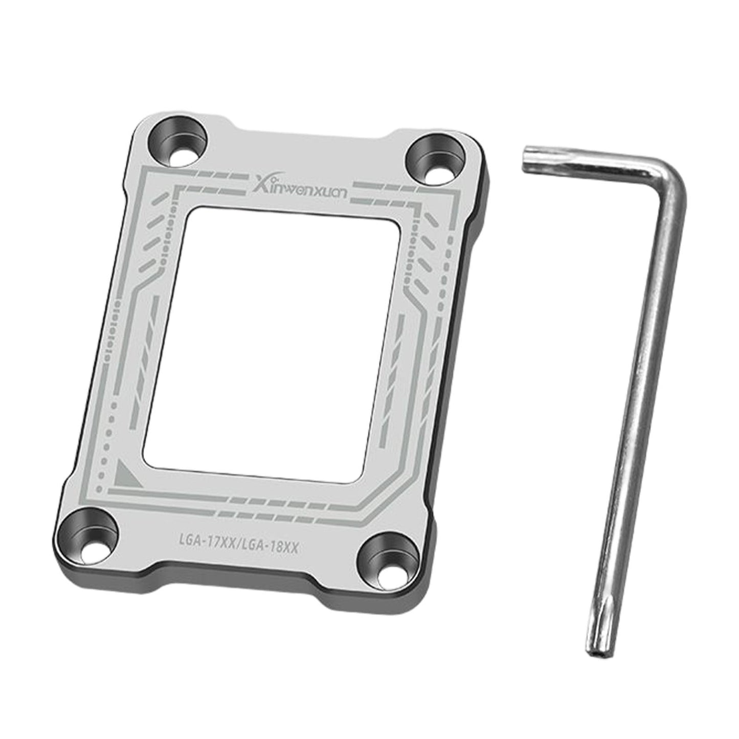 CPU Fixing Buckle Lightweight Aluminum Alloy with Wrench for LGA1800 Silver Grey