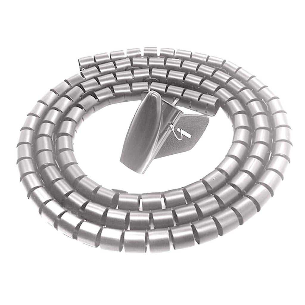 PE Cable Sleeve Cable Bundler Management Cord Organizer System Silver