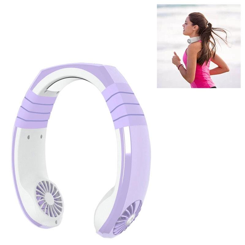 Creative Mini Hanging Neck Type Fan Outdoor USB Charging Fan (Purple)