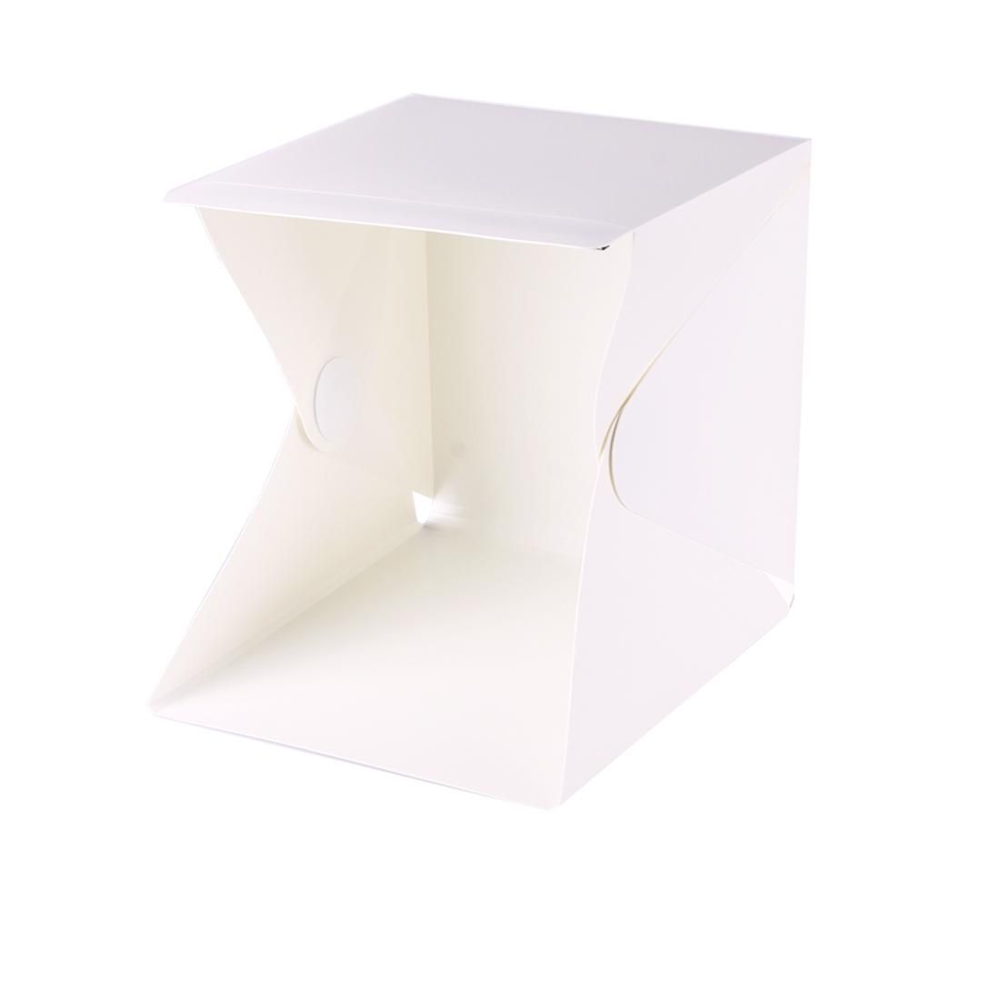 Foldable Portable Mini LED Photo Studio Box with Micro USB Cable & Black and White Background Fabric, Folding Size: 23 x 21.5 x 1.5 cm (White)