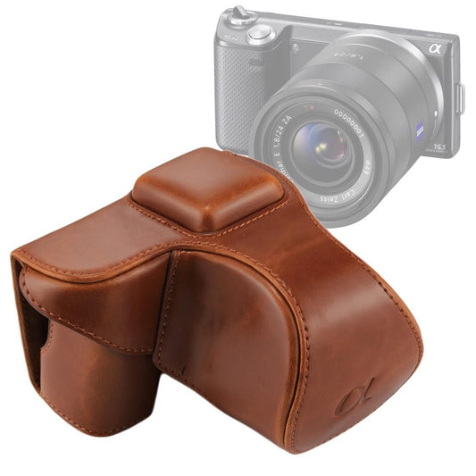 Full Body Camera PU Leather Case Bag with Strap for Sony NEX 5N / 5R / 5T (Brown)