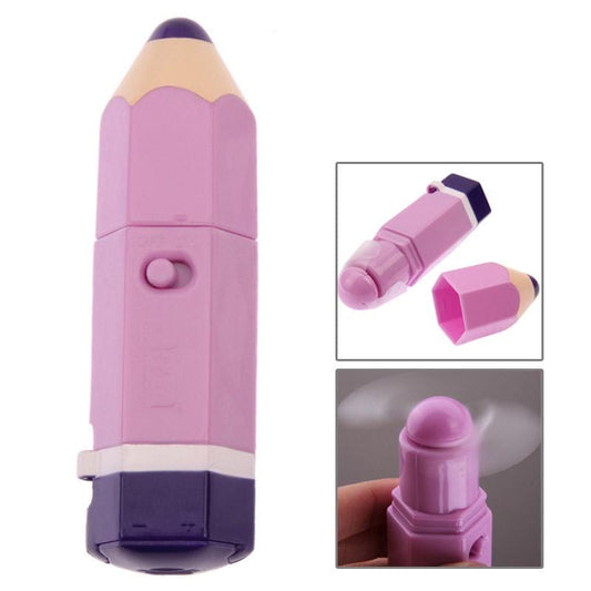 Portable Battery Operated Pencil Shaped 2-Blade Mini Cooling Fan (Purple)