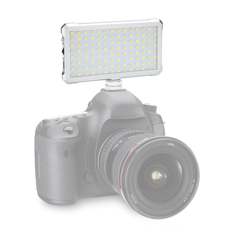 F12 Pocket 112 LEDs 1080LUX Professional Vlogging Photography Video & Photo Studio Light with OLED Display for Canon / Nikon DSLR Cameras (White)