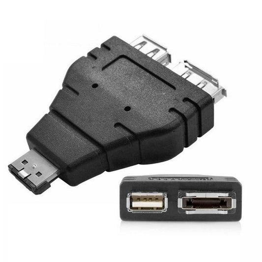 USB 2.0 A Female + eSATA Female to Combo eSATAp  Male Adapter
