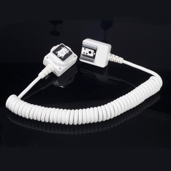 SC-12 TTL Off-Camera Flash Sync Coiled Cord for Canon EOS 7D / 5D / 5D Mark II / 70D / 60D / 50D / 1100D / 700D / 500D / 400D / 350D / G10 / G11, Length: 30cm , White (White)
