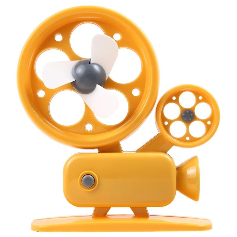 Cute Projector Style USB 2.0 3-blade Rechargeable Fan (Orange)