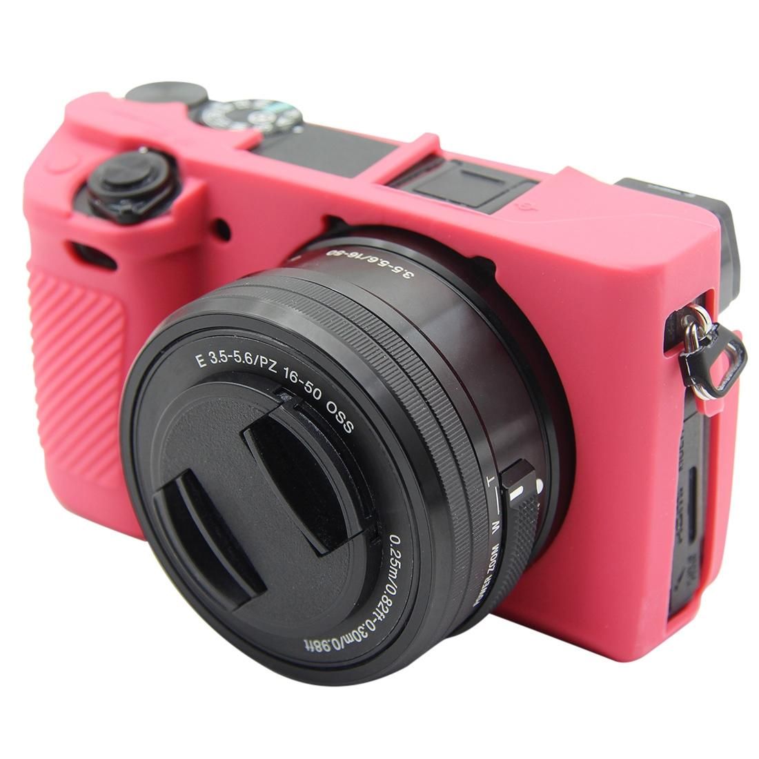 PULUZ Soft Silicone Protective Case for Sony ILCE-6300 / A6400 (Rose Red)