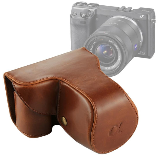 Full Body Camera PU Leather Case Bag with Strap for Sony NEX 7 / F3 (Brown)