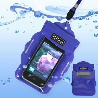 Bingo Waterproof Bag for Digital Camera, iPhone 4 / 3GS / 3G and Other Similar Size Mobile Phones , White (Blue)