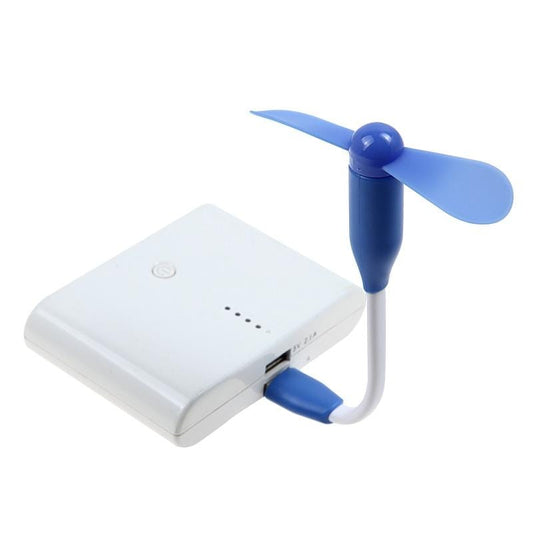 Flexible Mini Flexible USB Powered 2-Blade Portable Bamboo Dragonfly Mini USB Fan (Blue)