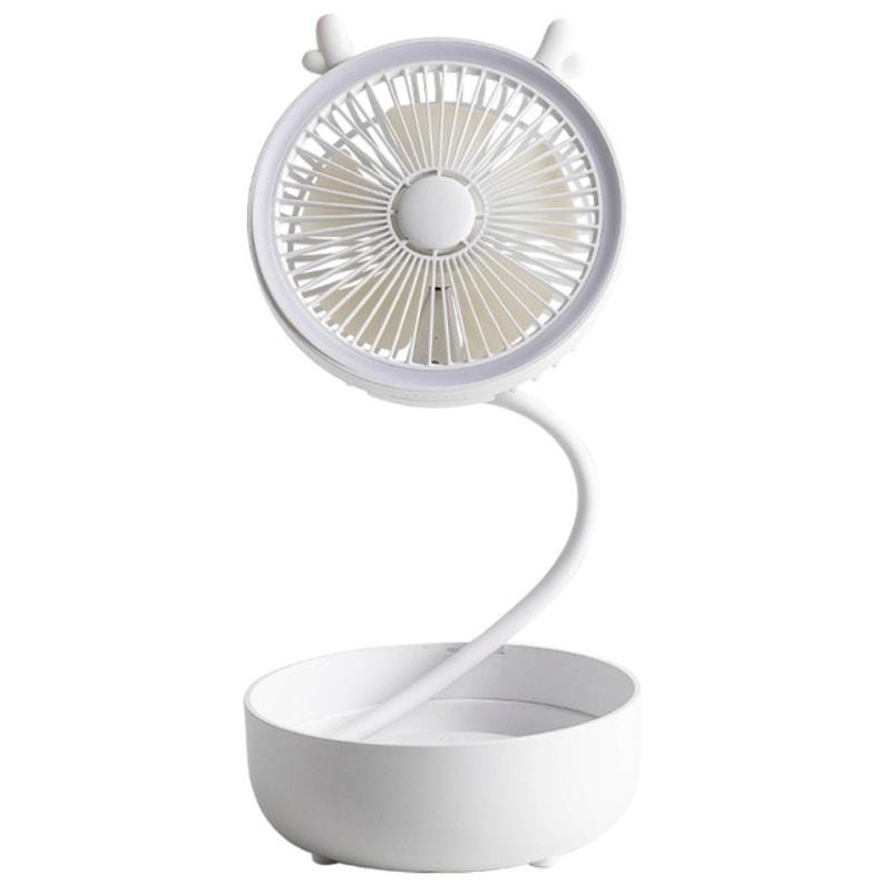 Outdoor Portable Storage Desktop Telescopic Folding Small Fan Aromatherapy Box Fill Light (White)