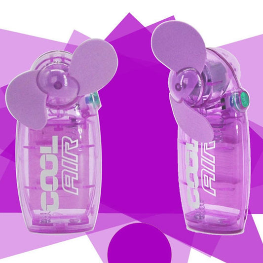 Portable Creative Lovely 3V Mini 2 Fan Blade Handheld Small Fan (Purple)