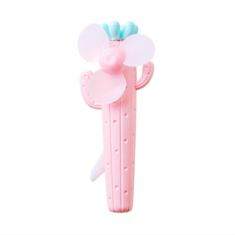 hand pressure fan creative cartoon environmental protection manual small fan ( Pink Cactus )