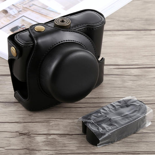 Full Body Camera PU Leather Case Bag with Strap for Panasonic LUMIX LX100 (Black)