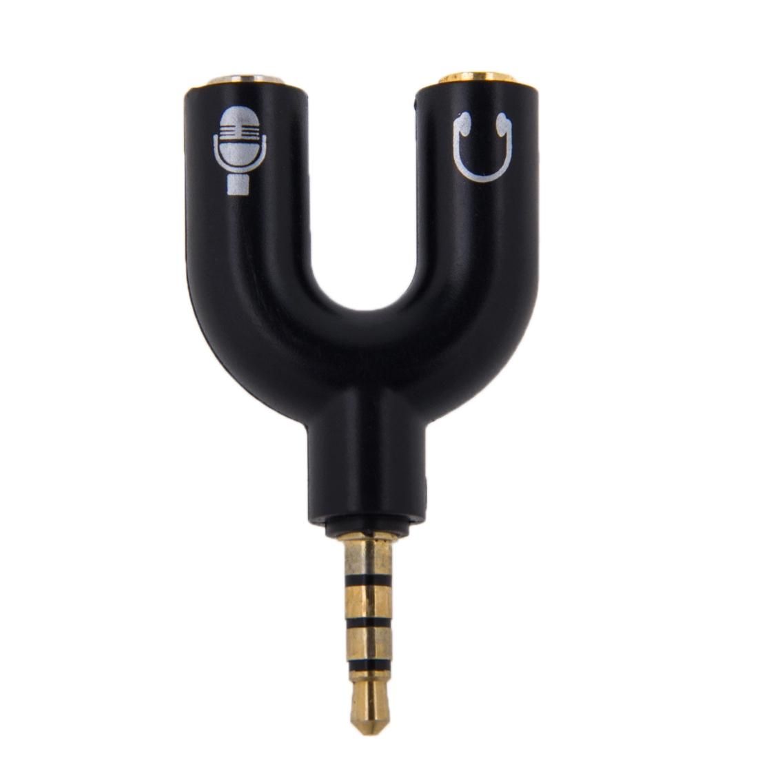 3.5mm Stereo Male to 3.5mm Headphone & Mic Female Splitter Adapter (White)