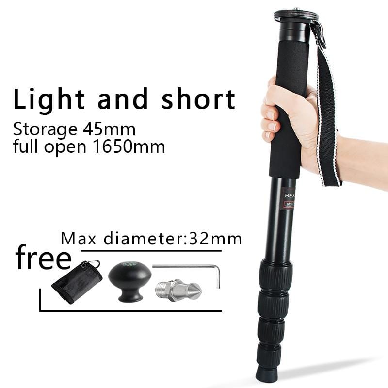 BEXIN MAS325 Portable Travel Outdoor DSLR Camera Aluminum Alloy Monopod Holder (Black)