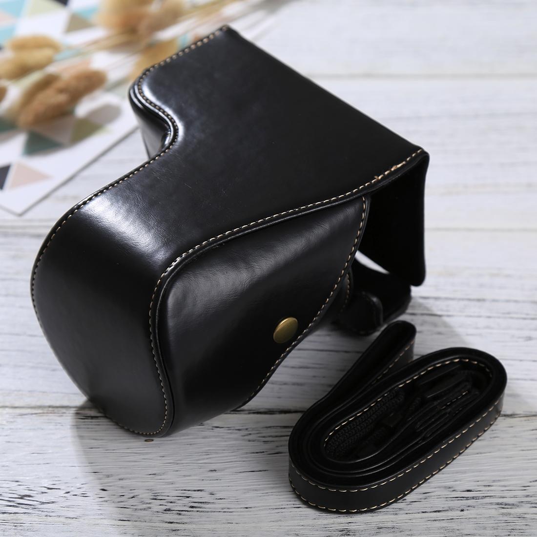 Full Body Camera PU Leather Case Bag with Strap for Sony ILCE-6500 / A6500 (Coffee)