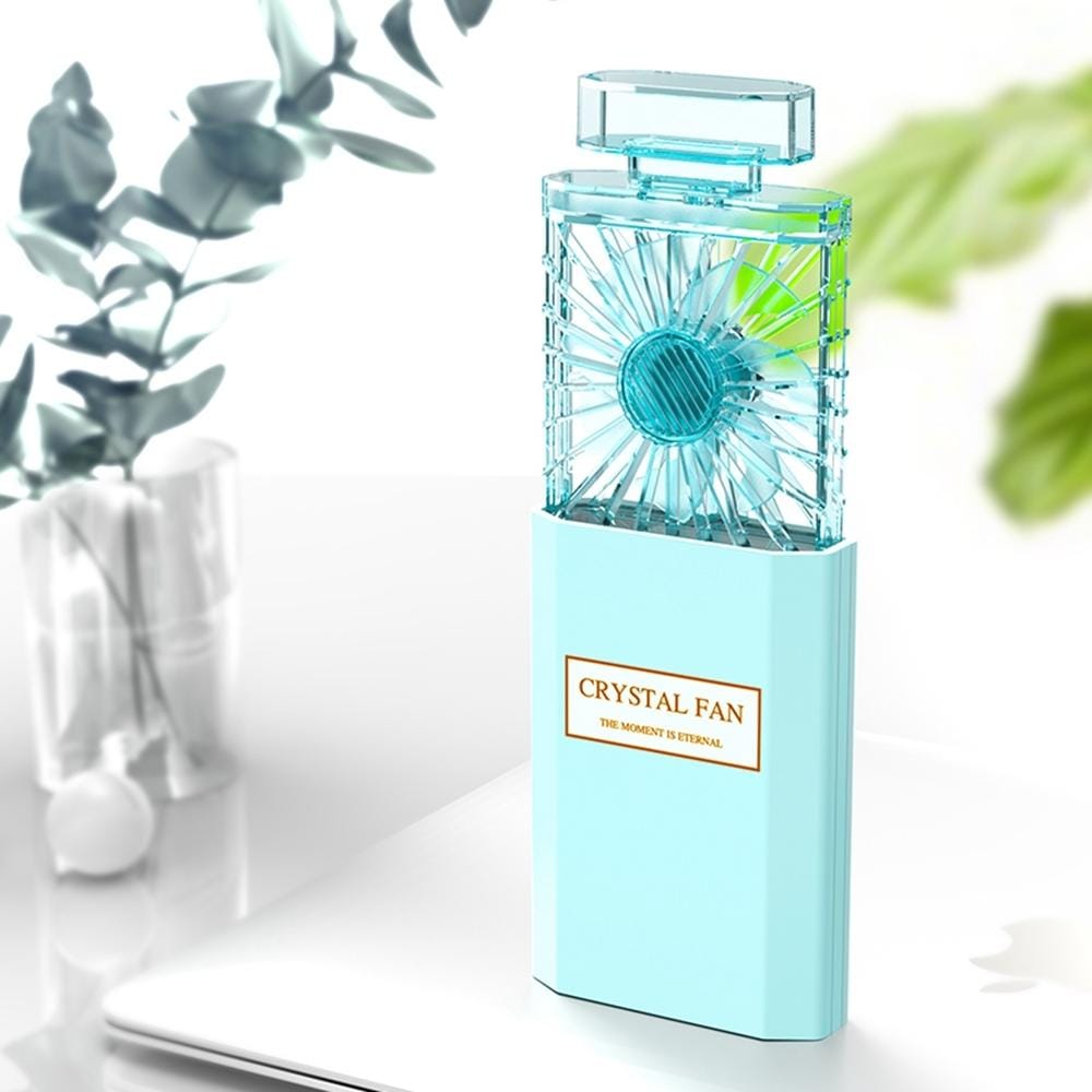 Perfume Shape Portable Fan Hidden Blade Fan (Blue)