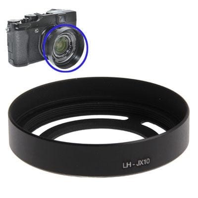 52mm Silver Metal Vented Lens Hood for Fuji X10 (Black)