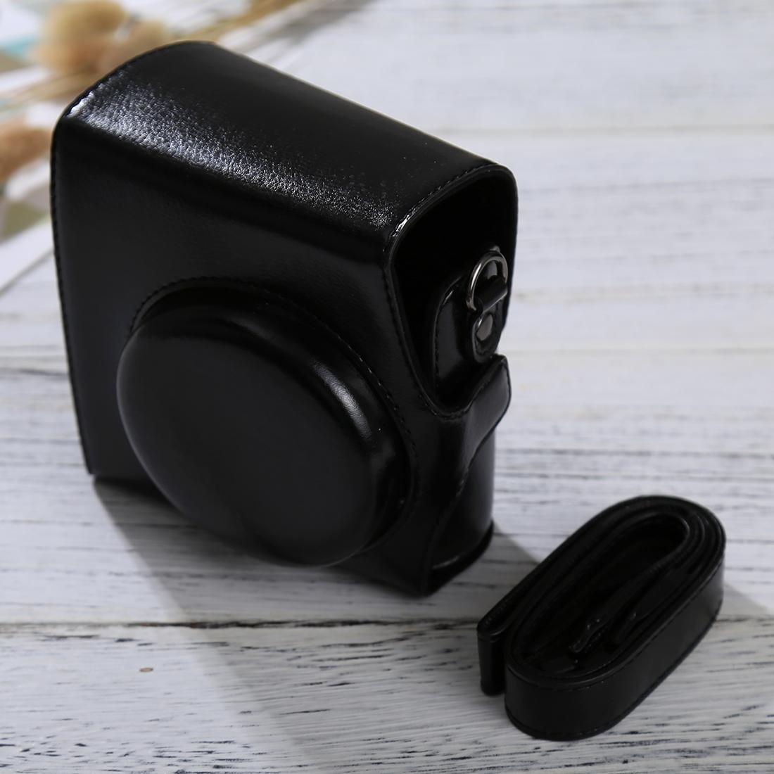 Full Body Camera PU Leather Case Bag with Strap for FUJIFILM instax mini 90 / 25 / 7 / 8 / 9 (Black)