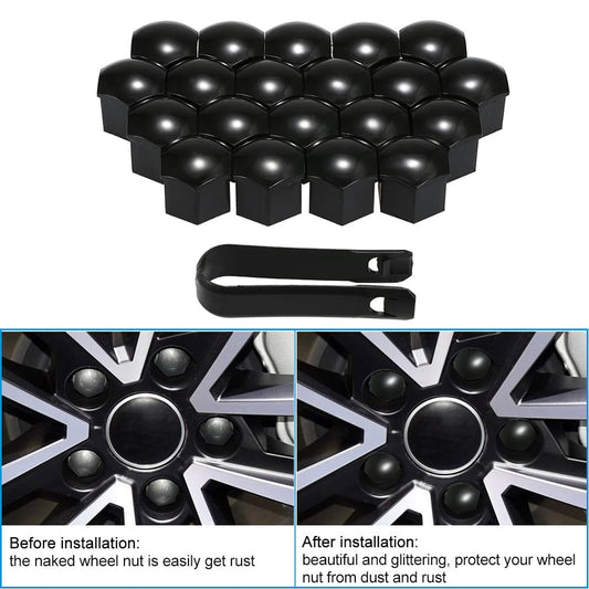 20pcs Universal 17mm Wheel Nut Covers Plating Lug Nut Caps - 1