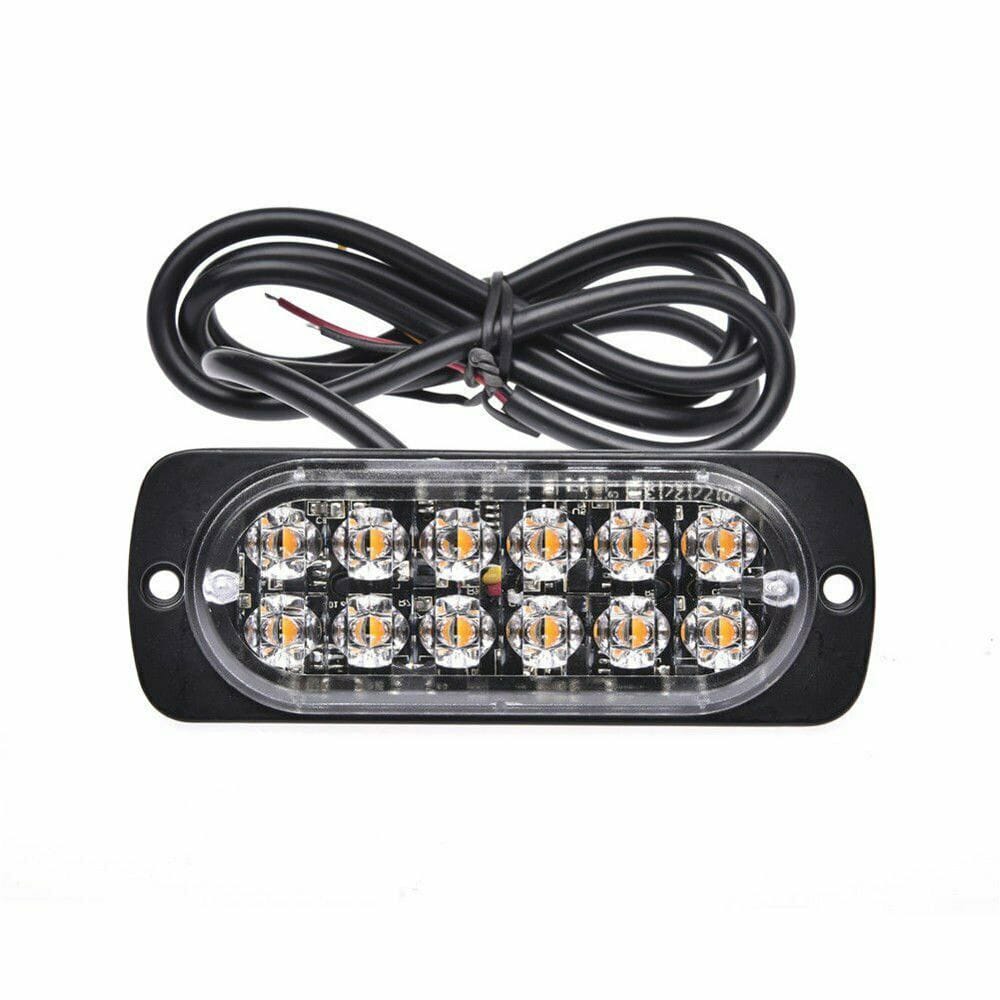 4PCS 12 Strobe LED Amber Hazard Beacon Emergency Flashing