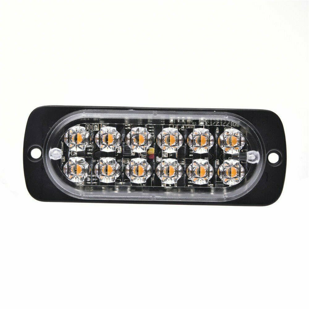 4PCS 12 Strobe LED Amber Hazard Beacon Emergency Flashing