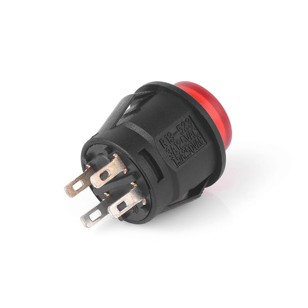 12V 20A Waterproof Lighted Round Rocker Button LED Switch 4