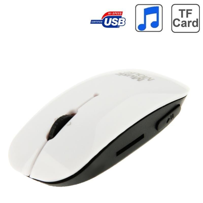 Lovely Mouse Style Card Reader MP3 Player, Support TF Card (White)