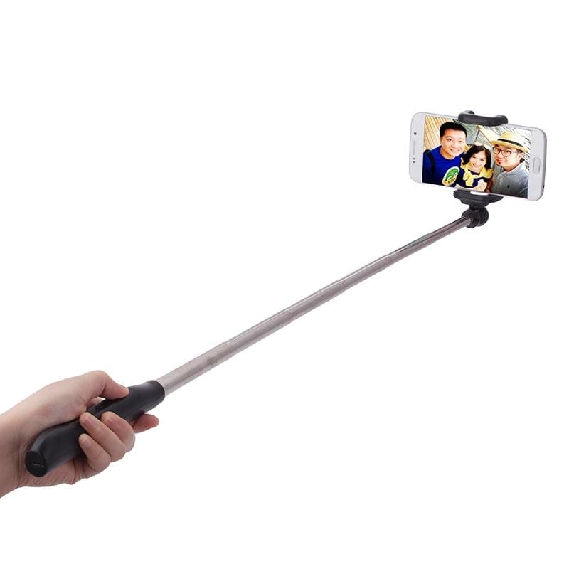 Portable Focusing Bluetooth Wireless Selfie Stick Monopod Folding Extendable Pocket Handheld Holder for iOS & Android Phone, Folded Length: 8.8cm, Max Extension Length: 80.0cm (Black)