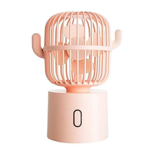 F6 Cactus Portable Mini Fan USB Shaking Head Handheld Desk Electric Fan (Pink)