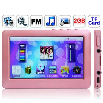 4.3 inch Touch screen 2GB MP5 Player, Support FM Radio, E-Book, Games, TV Out (White)