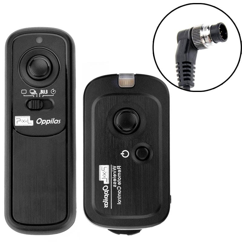 Pixel Oppilas 2.4GHz Wireless Shutter Remote Control for Nikon D1 Series / D2 Series / D3 Series / D700 / D300 / D300s / D200 / N90s / F5 / F6 / F100 / F90 / F90X (Black)